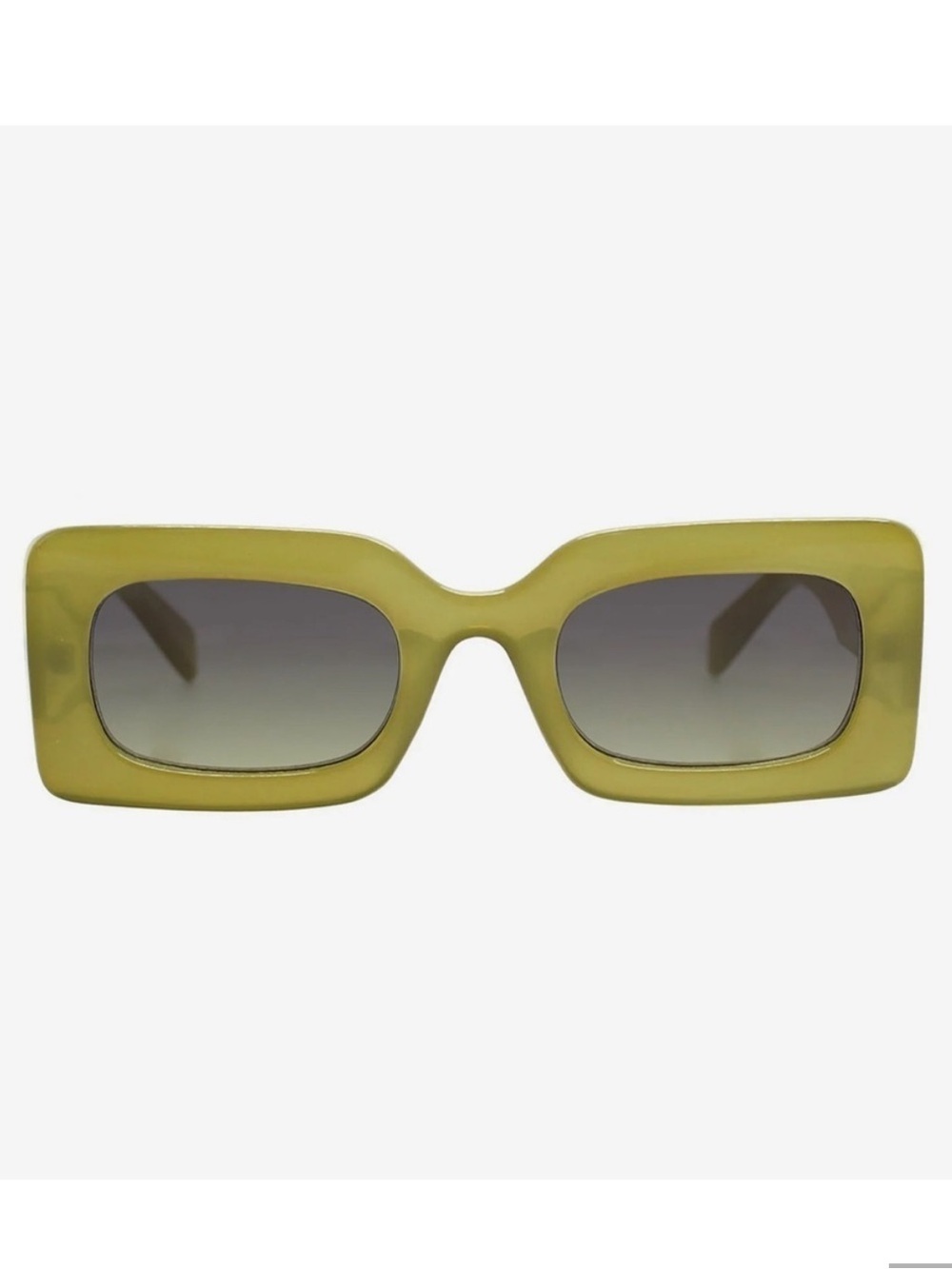 Anthropologie Reality Olive Rectangular Sunglasses
